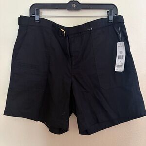 Lauren Ralph Lauren Black D-Ring Waist Bermuda Shorts